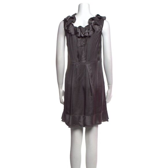 Prada Authentic Solid Gray 100% Silk Tank Mini dress IT 44 US 8 Medium - Picture 3 of 5
